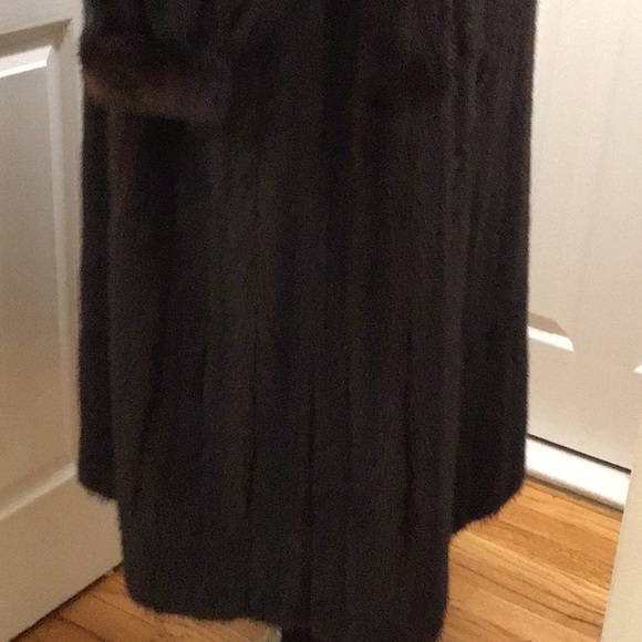 Dark Chocolate Brown Full-Length Mink Coat size 12 large - Picture 6 of 11